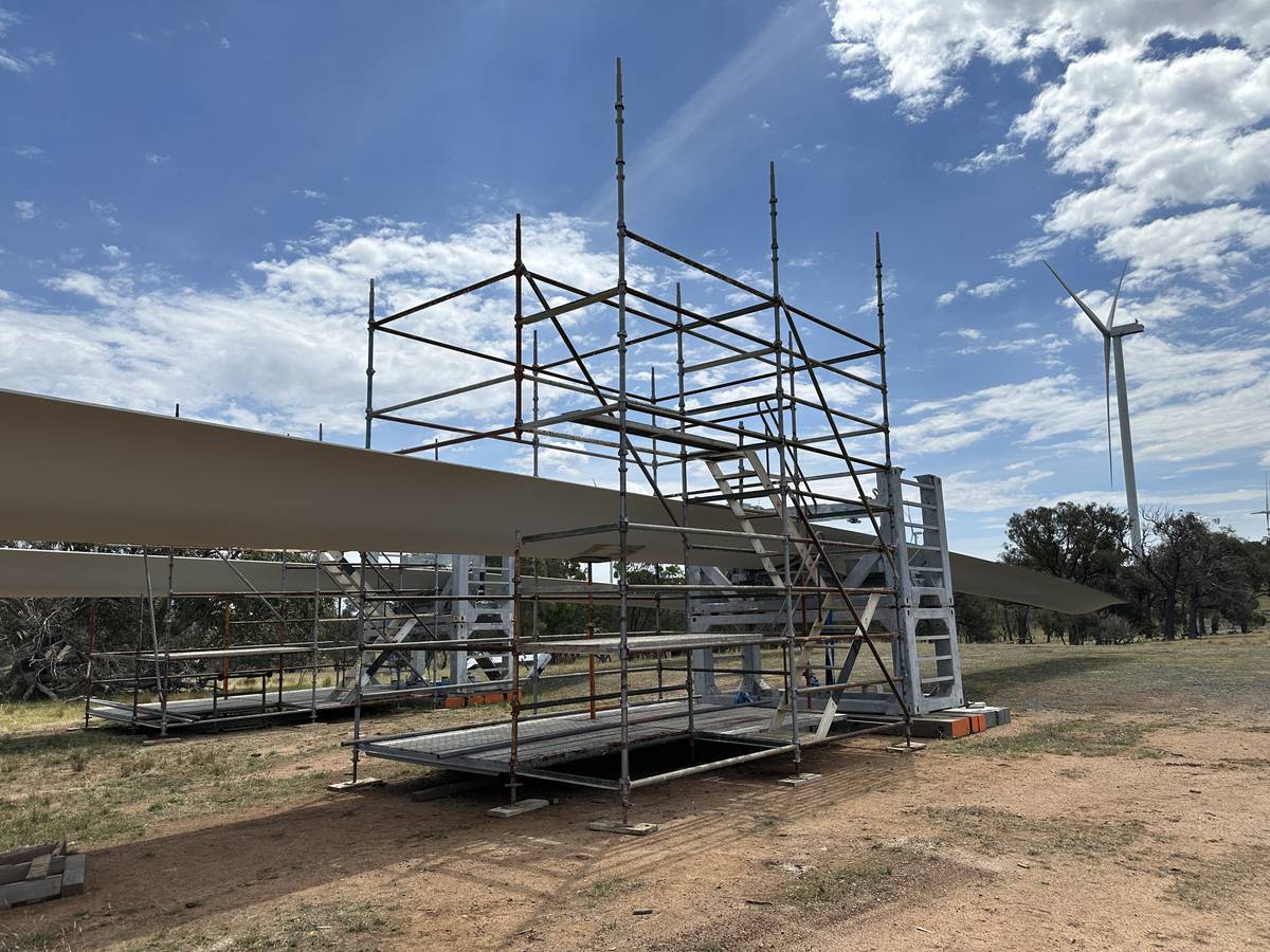 Scaffolding structure erected on site